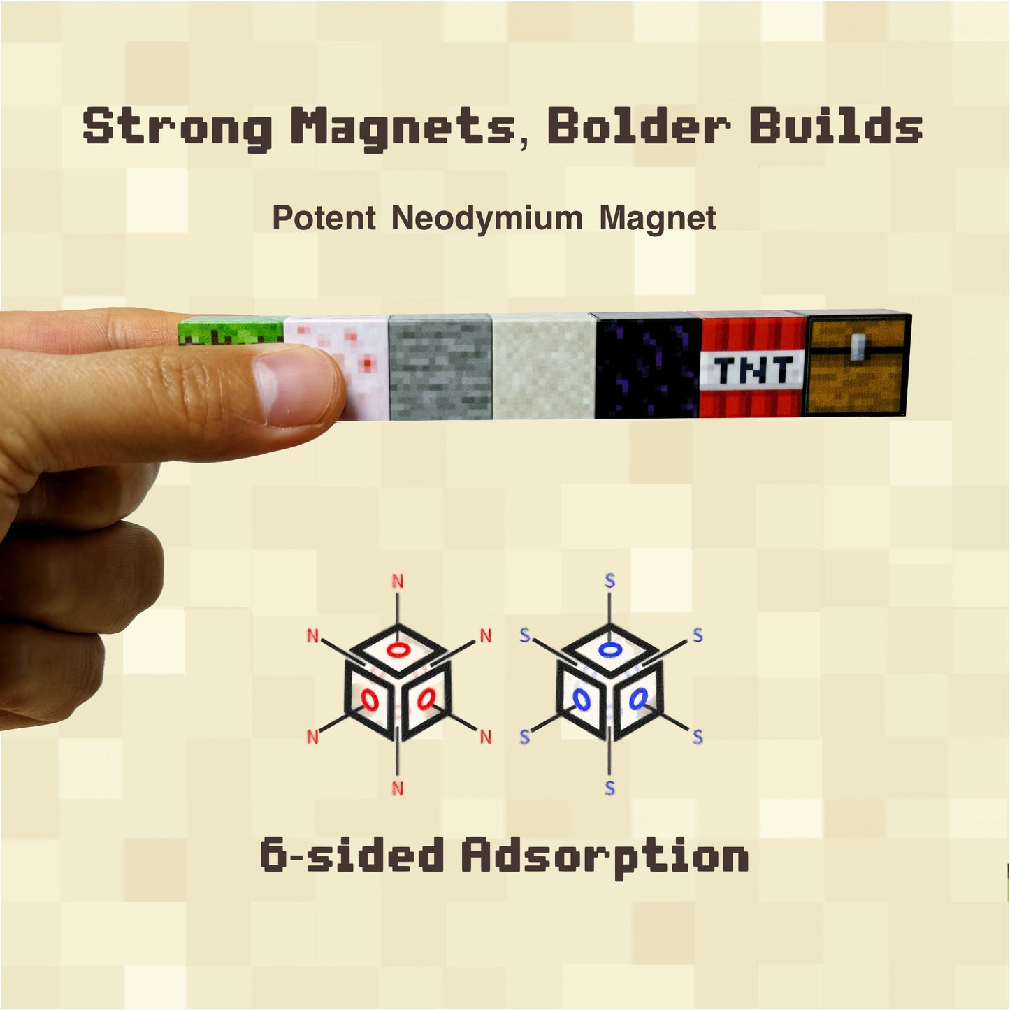 PixelCubic Bridge Magnetic Building Blocks